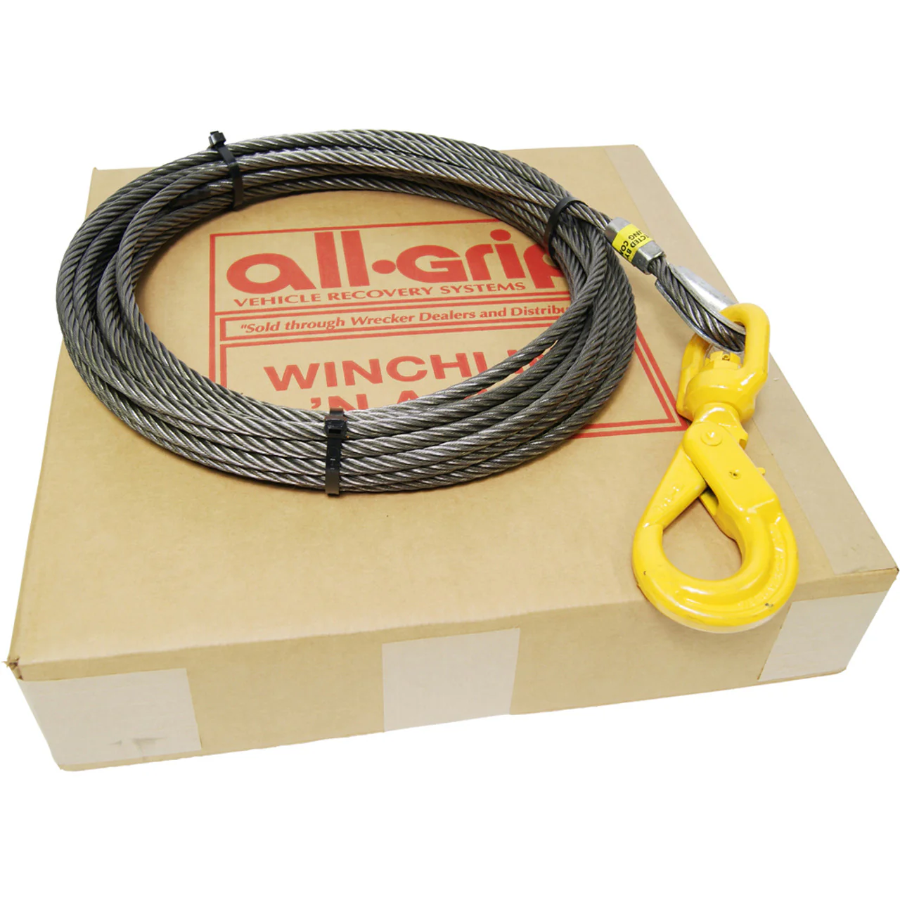 All Grip 3/8" x 100' Fiber Core Self Locking Swivel Hook Winch Cable - Image 5