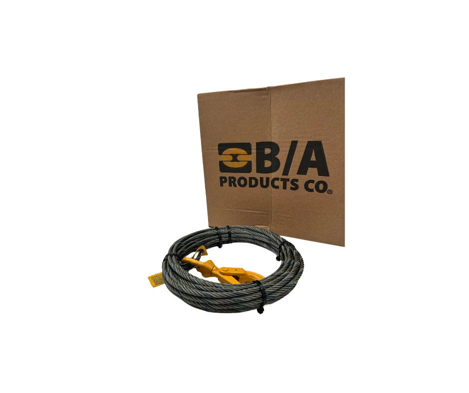 BA Products 3/8" Fiber Core Winch Cable with Self-Locking Swivel Hook - Image 3
