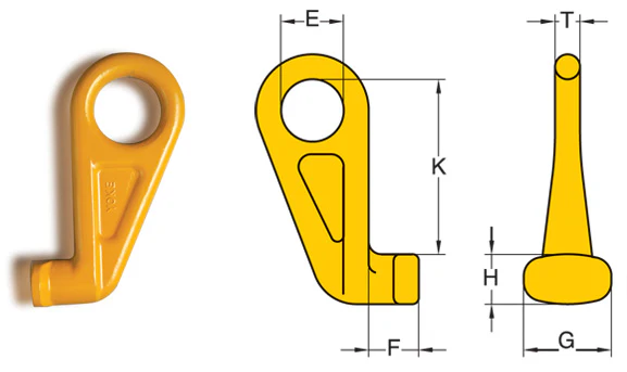 B/A Products Yoke Grade 80 Right 45-Degree Container Hook - Image 4